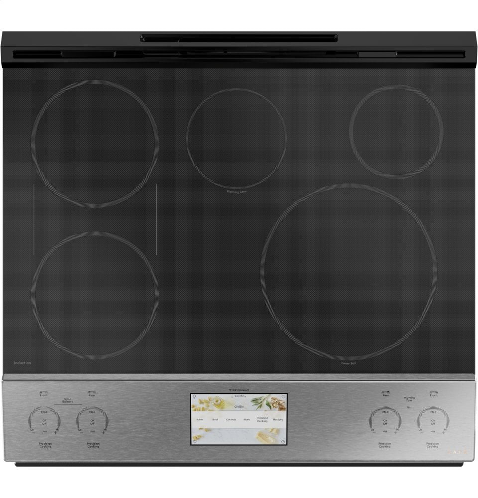 Cafe CHS900M2NS5 Café 30" Smart Slide-In, Front-Control, Induction And Convection Range In Platinum Glass