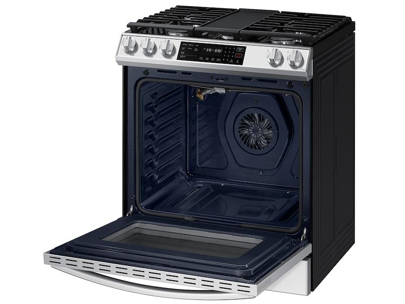 Samsung NX60CB831512 Bespoke 6.0 Cu. Ft. Smart Slide-In Gas Range With Air Fry & Convection In White Glass