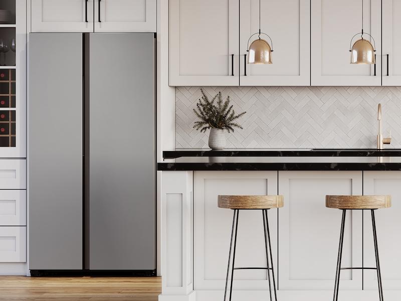 Samsung RS23CB7600QL Bespoke Counter Depth Side-By-Side 23 Cu. Ft. Refrigerator With Beverage Center™ In Stainless Steel