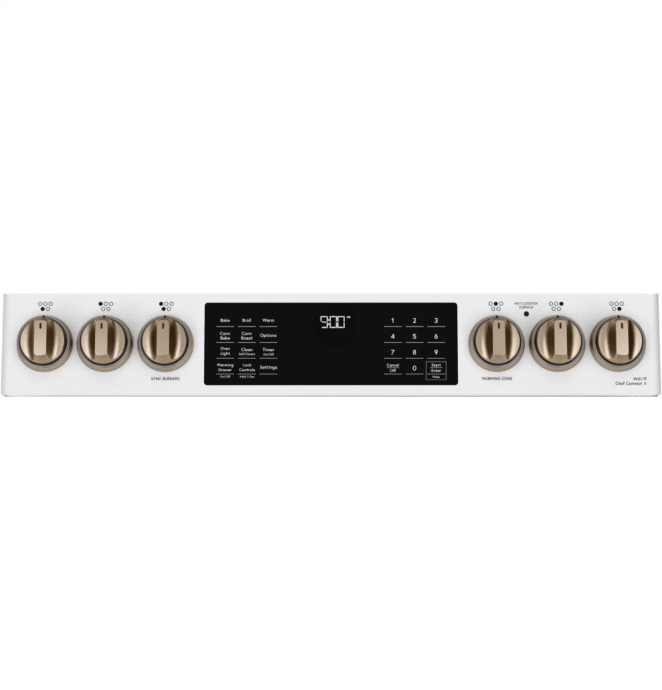 Cafe CHS900P4MW2 Café 30" Smart Slide-In, Front-Control, Induction And Convection Range With Warming Drawer