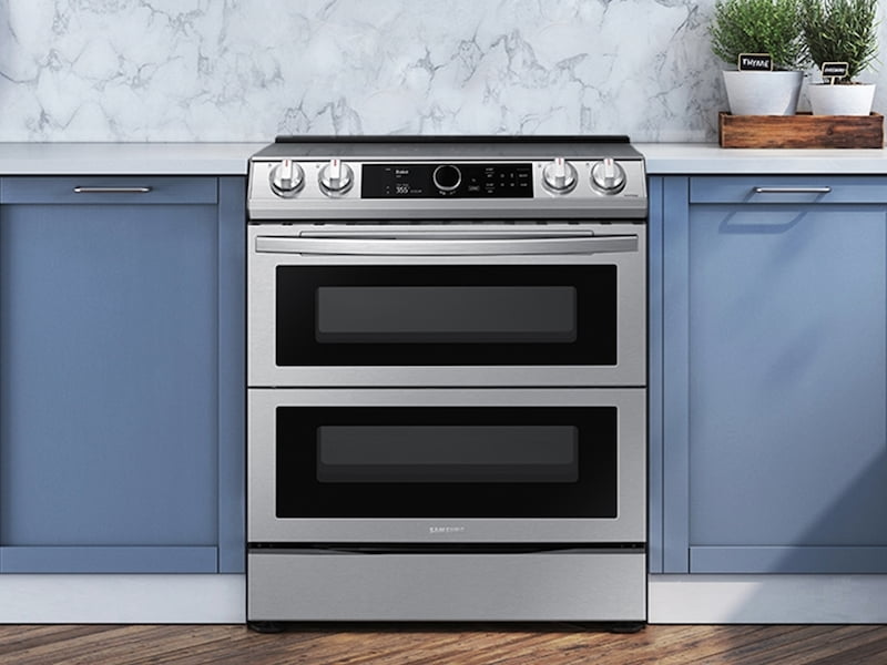 Samsung NE63T8751SS 6.3 Cu. Ft. Flex Duo™ Front Control Slide-In Electric Range With Smart Dial, Air Fry & Wi-Fi In Stainless Steel