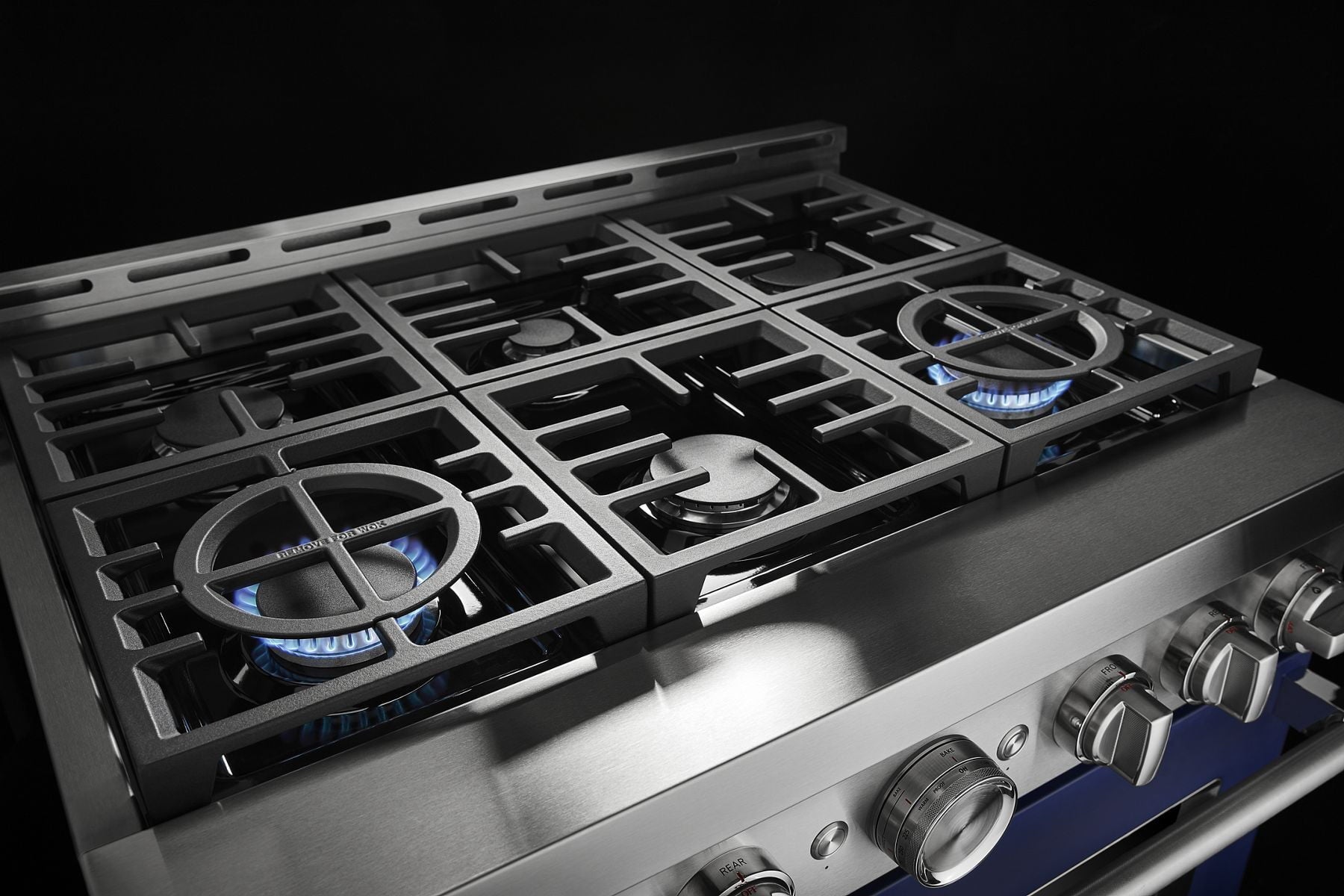 Kitchenaid KFGC506JIB Kitchenaid® 36'' Smart Commercial-Style Gas Range With 6 Burners - Ink Blue