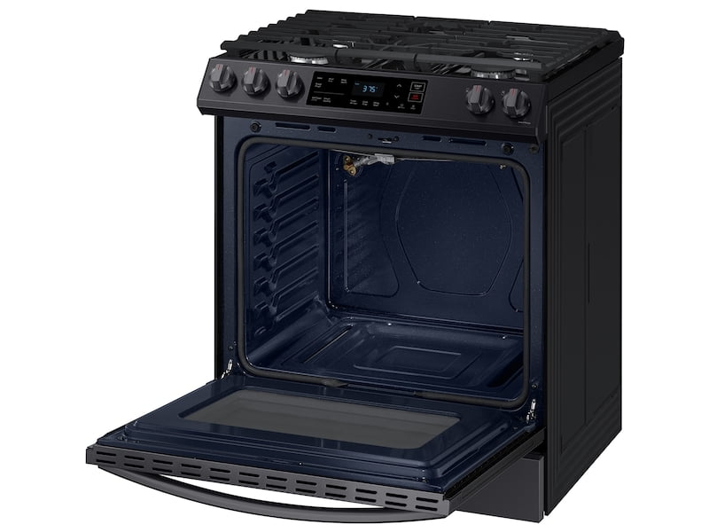 Samsung NX60T8111SG 6.0 Cu. Ft. Front Control Slide-In Gas Range With Wi-Fi In Black Stainless Steel