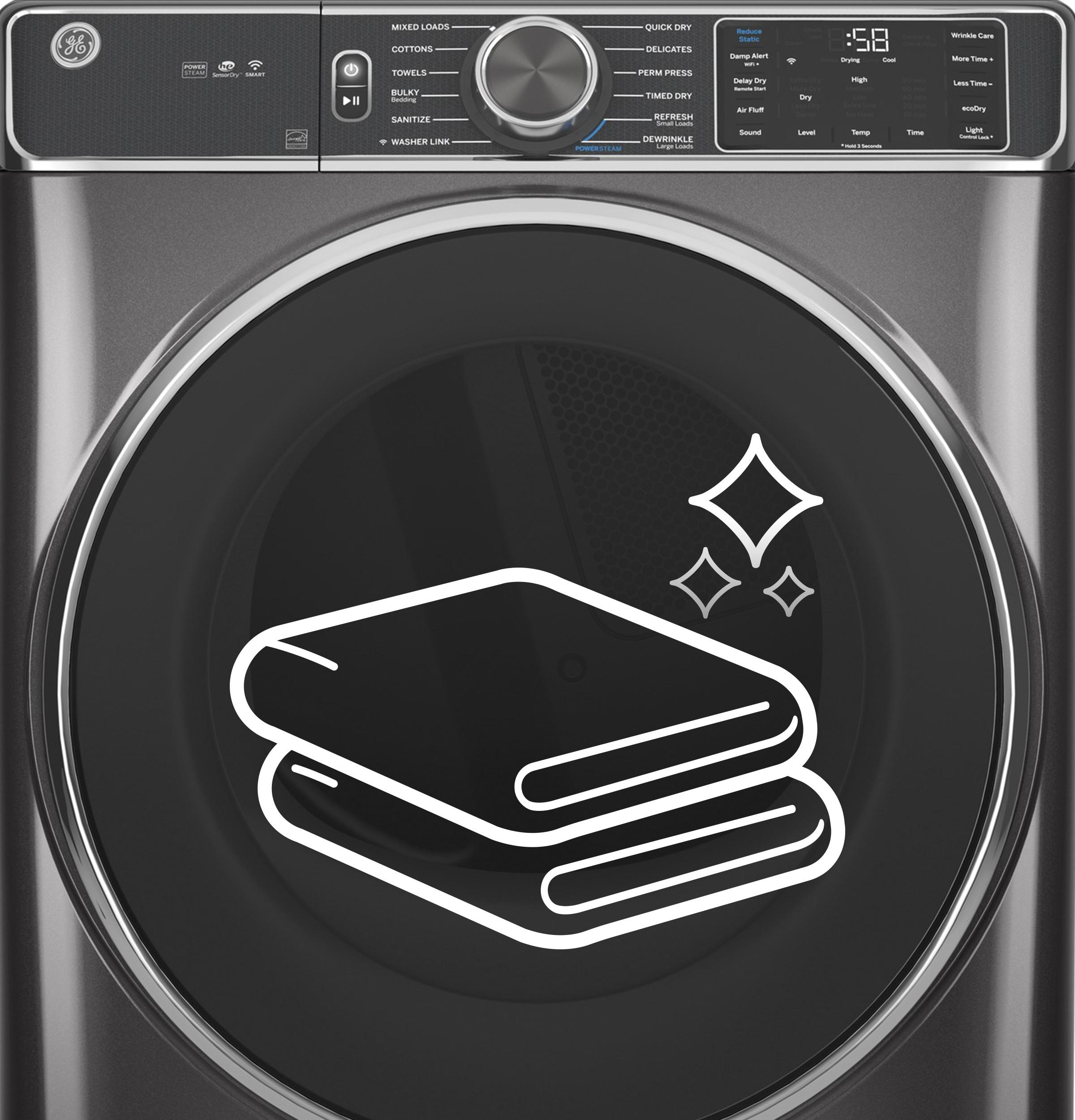 Ge Appliances GFD65GSSVWW Ge® 7.8 Cu. Ft. Capacity Smart Front Load Gas Dryer With Steam And Sanitize Cycle