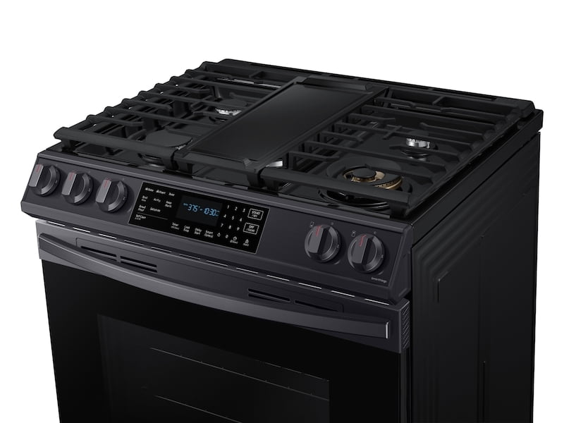 Samsung NX60T8511SG 6.0 Cu. Ft. Front Control Slide-In Gas Range With Air Fry & Wi-Fi In Black Stainless Steel