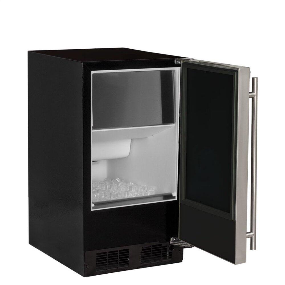 Marvel MA15CLS1LS 15" Ada Height Clear Ice Machine With Arctic Illuminice Lighting - Gravity Drain - Solid Stainless Steel Door, Left Hinge