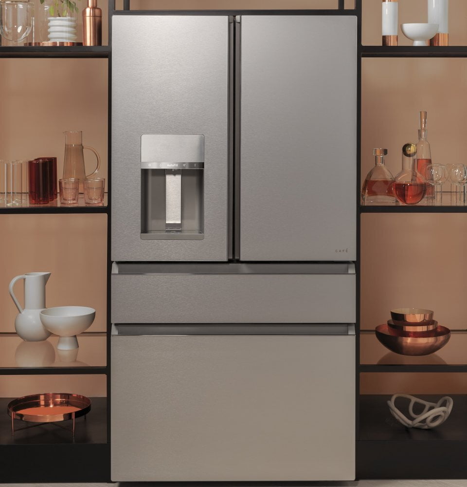 Cafe CVE28DM5NS5 Café Energy Star® 27.8 Cu. Ft. Smart 4-Door French-Door Refrigerator In Platinum Glass