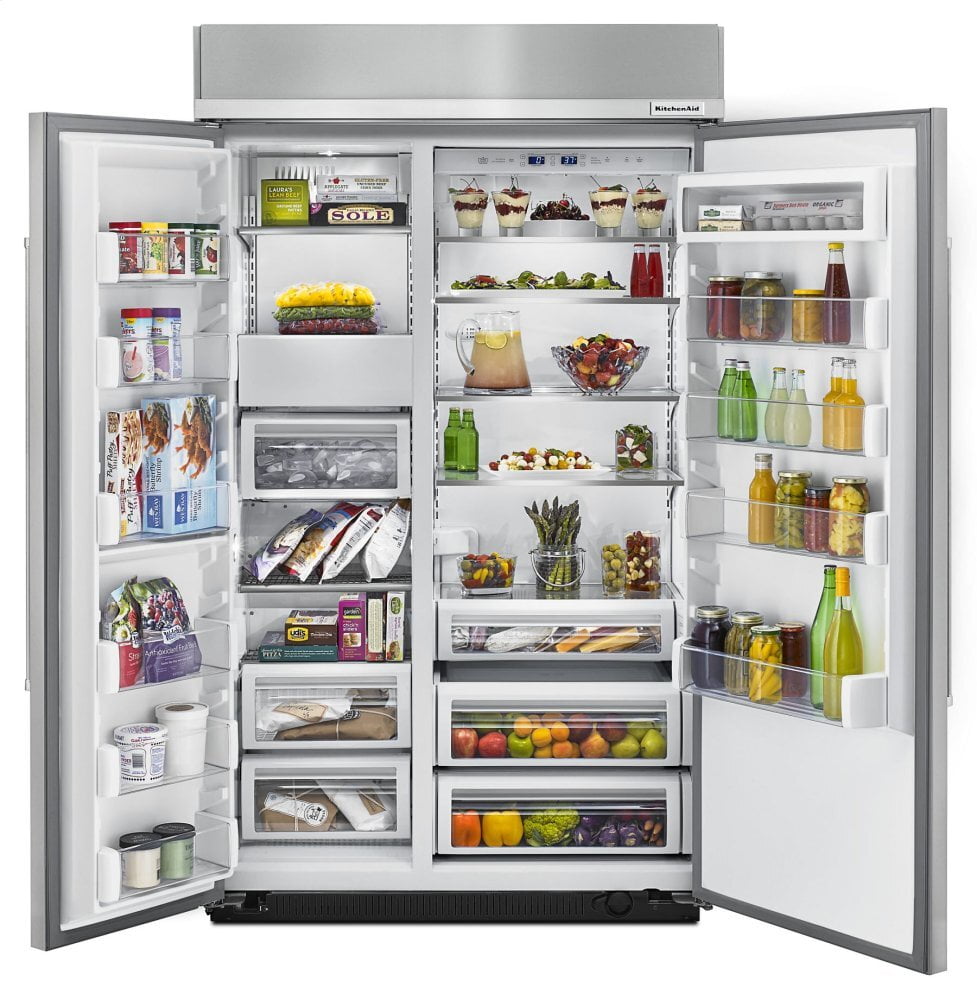 Kitchenaid KBSN608ESS 30.0 Cu. Ft 48-Inch Width Built-In Side By Side Refrigerator With Printshield™ Finish - Stainless Steel With Printshield™ Finish