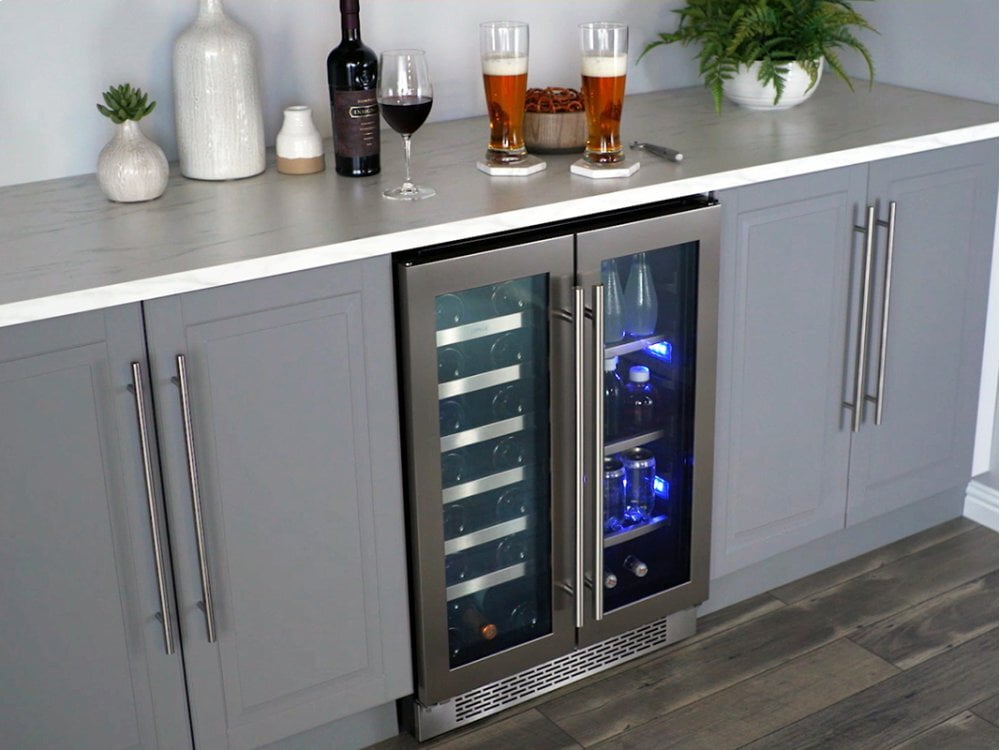 Zephyr PRWB24C32AG 24" Dual Zone French Door Wine & Beverage Cooler
