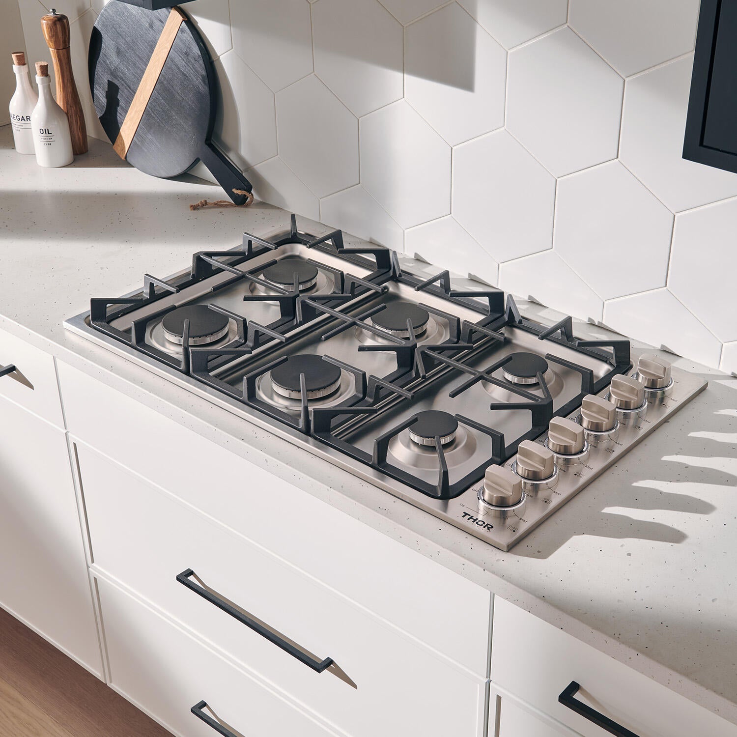 Thor Kitchen TGC3601 36 Inch Professional Drop-In Gas Cooktop With Six Burners In Stainless Steel