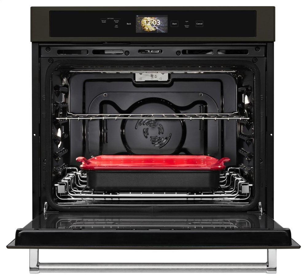 Kitchenaid KOSE900HBS Smart Oven+ 30" Single Oven With Powered Attachments And Printshield™ Finish - Black Stainless Steel With Printshield™ Finish