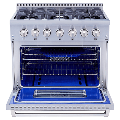 Thor Kitchen HRD3606U 36 Inch Professional Dual Fuel Range In Stainless Steel