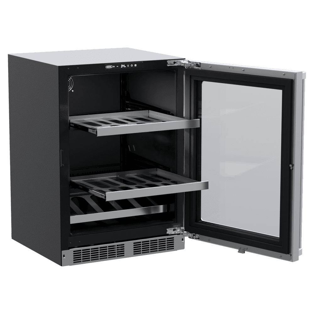 Marvel MPBV424SG31A 24-In Professional Built-In Beverage Center With Reversible Hinge With Door Style - Stainless Steel Frame Glass