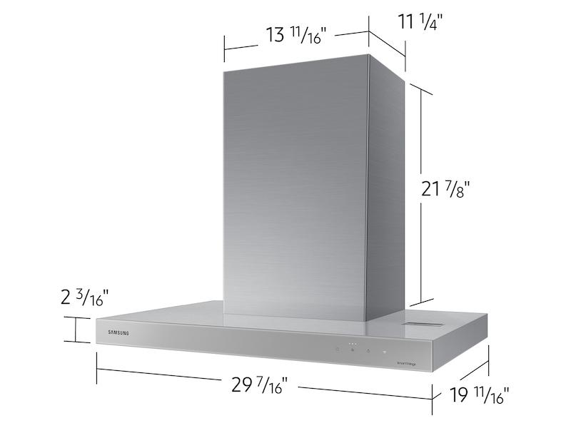 Samsung NK30CB600WCG 30" Bespoke Smart Wall Mount Hood In Clean Grey