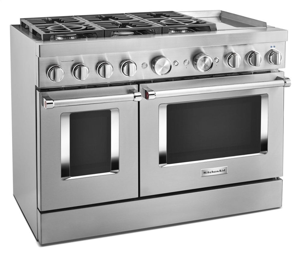 Kitchenaid KFDC558JSS Kitchenaid® 48'' Smart Commercial-Style Dual Fuel Range With Griddle - Stainless Steel