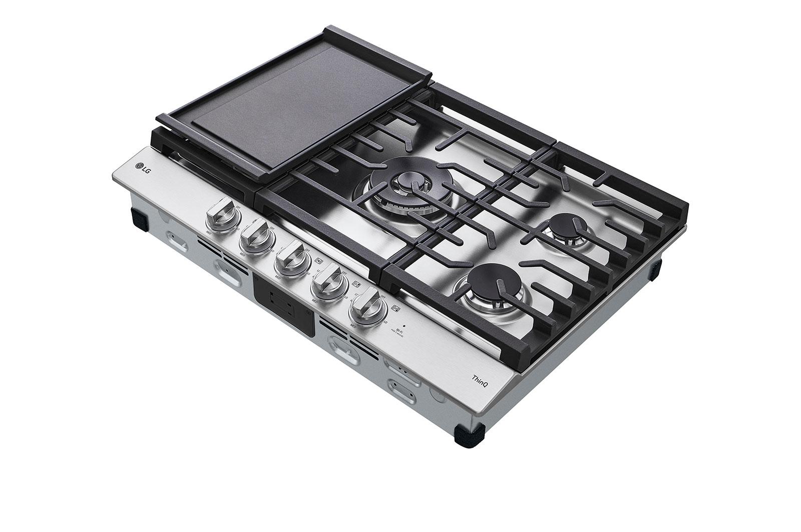 Lg CBGJ3027S 30" Smart Gas Cooktop With Ultraheat™ 22K Btu Dual Burner And Led Knobs