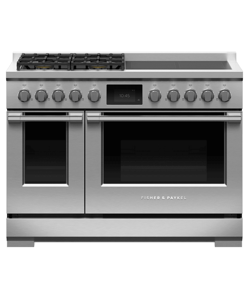 Fisher & Paykel RHV3484N Dual Fuel Range, 48", 4 Burners, 4 Induction Zones, Self-Cleaning