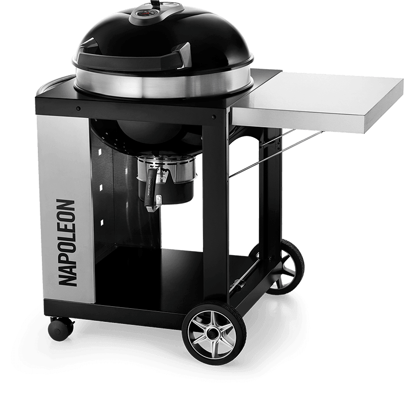 Napoleon Bbq PRO22KCART2 22" Pro Cart Charcoal Kettle Grill , Black , Charcoal
