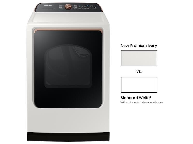 Samsung DVG55A7300E 7.4 Cu. Ft. Smart Gas Dryer With Steam Sanitize+ In Ivory
