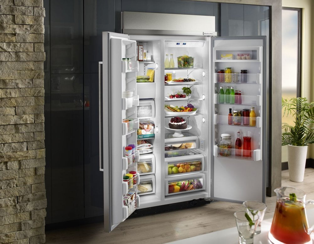 Kitchenaid KBSN602ESS 25.5 Cu. Ft 42-Inch Width Built-In Side By Side Refrigerator With Printshield™ Finish - Stainless Steel With Printshield™ Finish