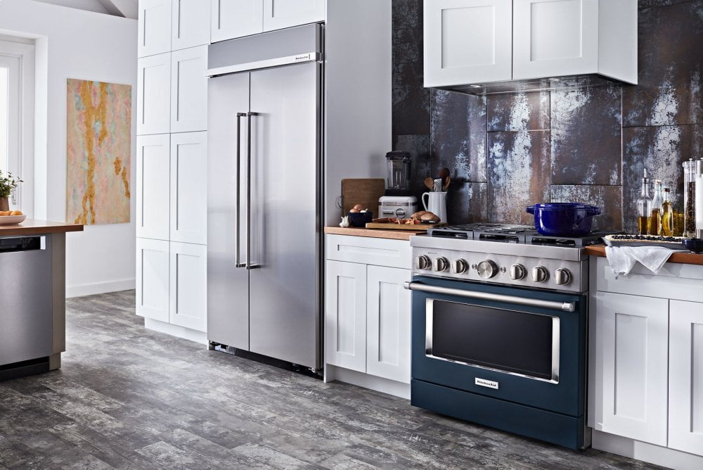 Kitchenaid KFDC506JIB Kitchenaid® 36'' Smart Commercial-Style Dual Fuel Range With 6 Burners - Ink Blue