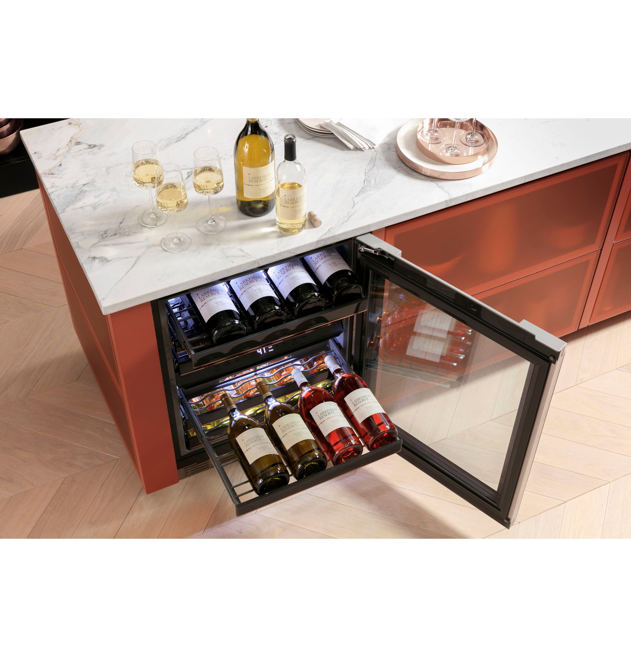 Cafe CCR06DM2PS5 Café Wine Center In Platinum Glass