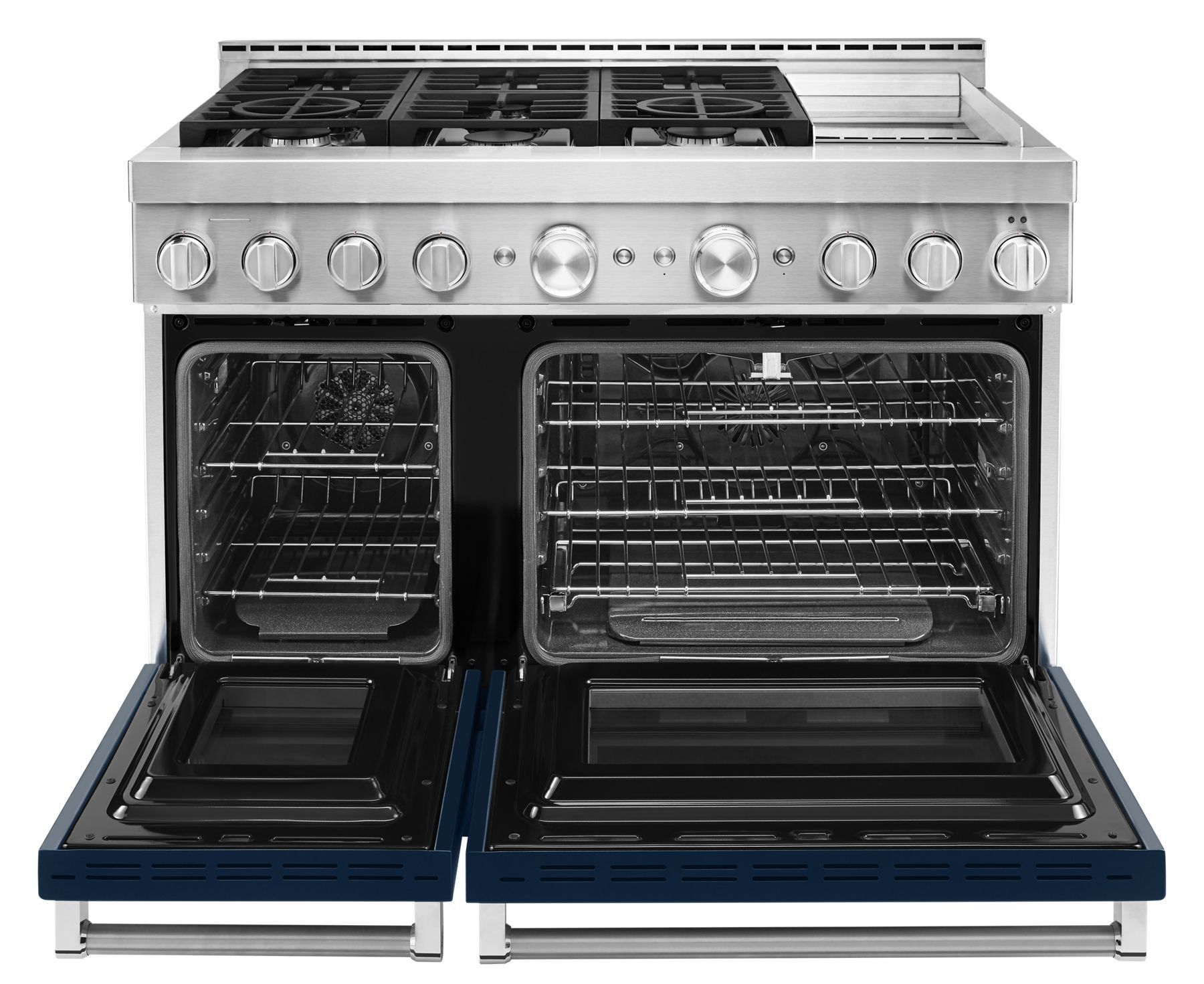 Kitchenaid KFGC558JIB Kitchenaid® 48'' Smart Commercial-Style Gas Range With Griddle - Ink Blue