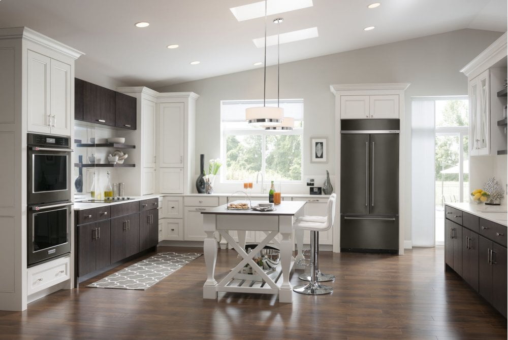 Kitchenaid KBFN506EBS 20.8 Cu. Ft. 36" Width Built In Stainless Steel French Door Refrigerator With Platinum Interior Design - Black Stainless