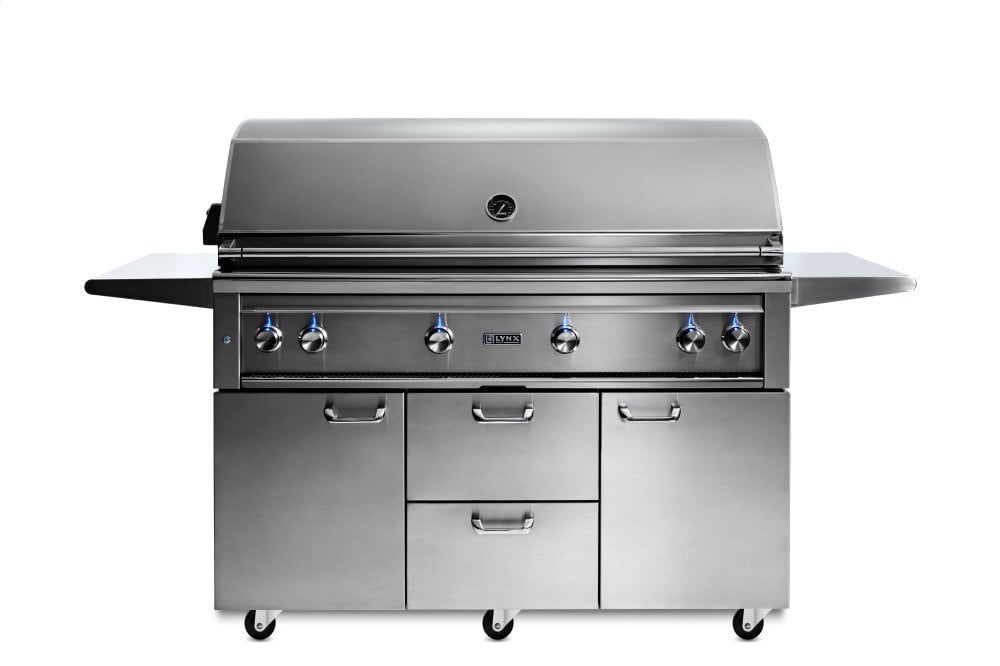Lynx L54TRFNG 54" Lynx Professional Freestanding Grill With 1 Trident And 3 Ceramic Burners And Rotisserie, Ng