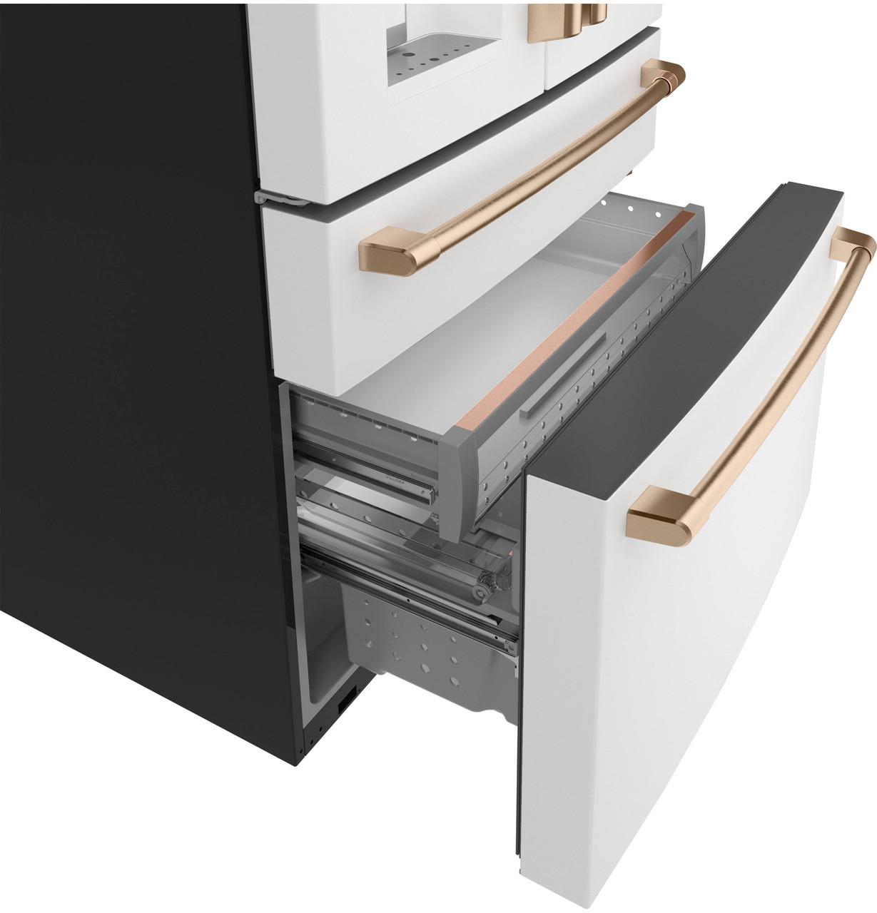 Cafe CXE22DP4PW2 Café™ Energy Star® 22.3 Cu. Ft. Smart Counter-Depth 4-Door French-Door Refrigerator