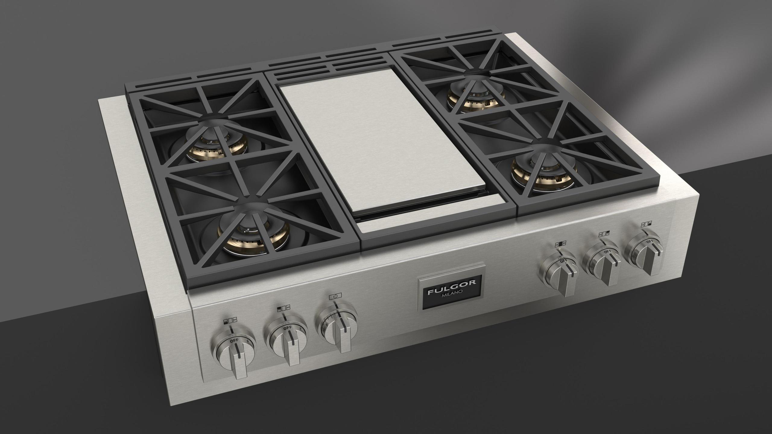 Fulgor Milano F6GRT364GS1 Sofia 36" Pro Gas Rangetop With Griddle