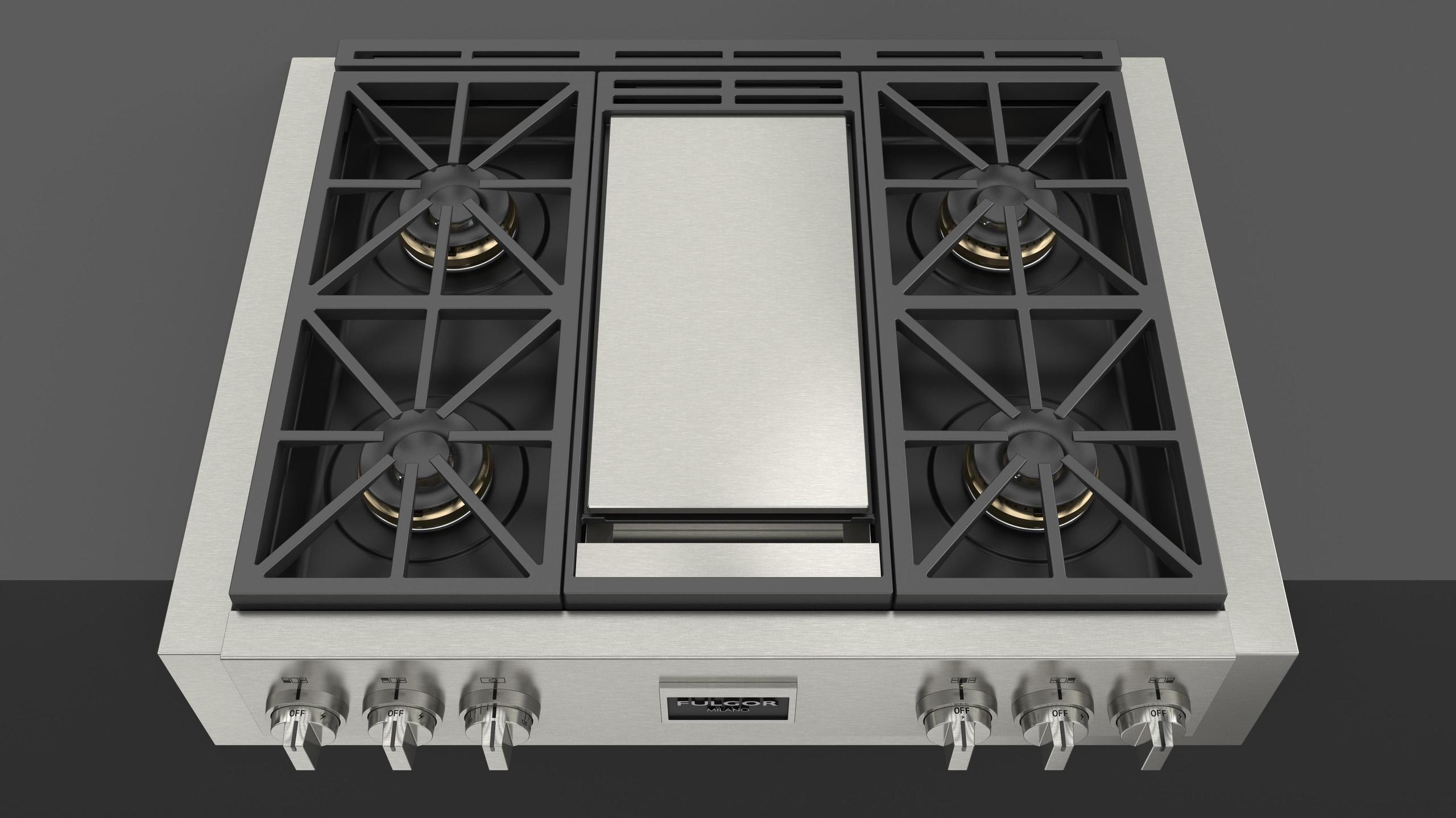 Fulgor Milano F6GRT364GS1 Sofia 36" Pro Gas Rangetop With Griddle
