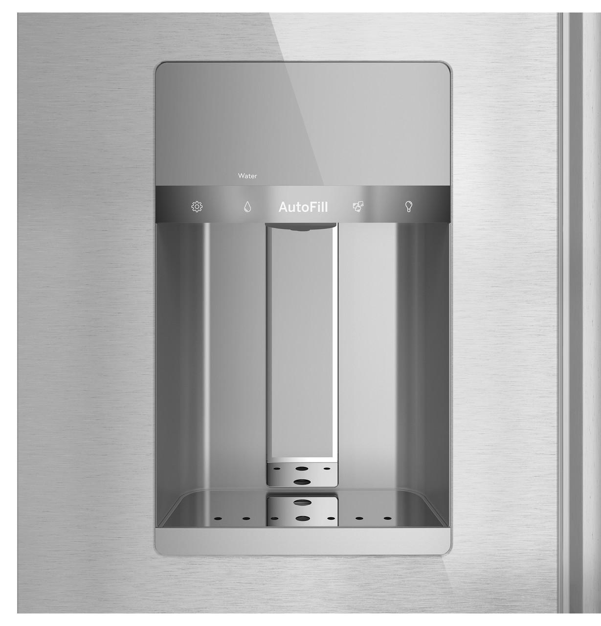 Cafe CXE22DM5PS5 Café™ Energy Star® 22.3 Cu. Ft. Smart Counter-Depth 4-Door French-Door Refrigerator In Platinum Glass