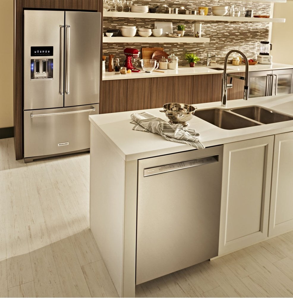 Kitchenaid KRFF507HPS 26.8 Cu. Ft. 36-Inch Width Standard Depth French Door Refrigerator With Exterior Ice And Water And Printshield™ Finish - Stainless Steel With Printshield™ Finish
