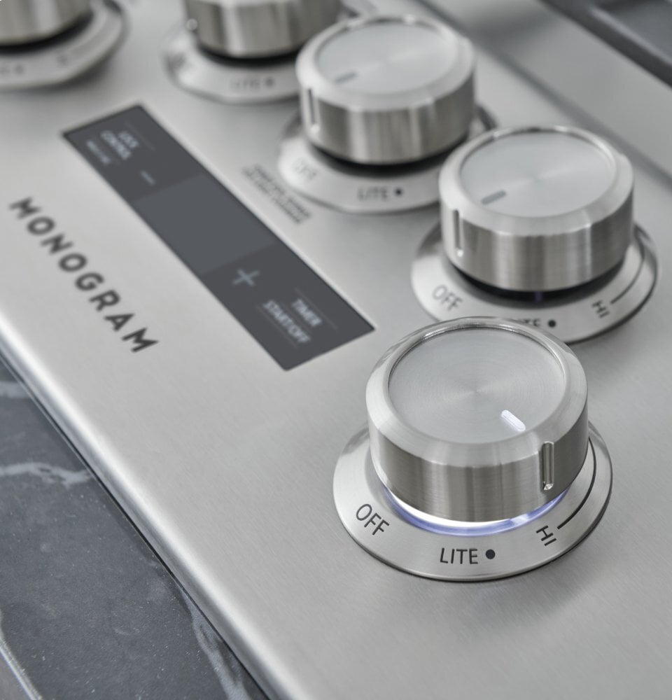 Monogram ZGU36ESLSS Monogram 36" Smart Deep-Recessed Gas Cooktop (Natural Gas)