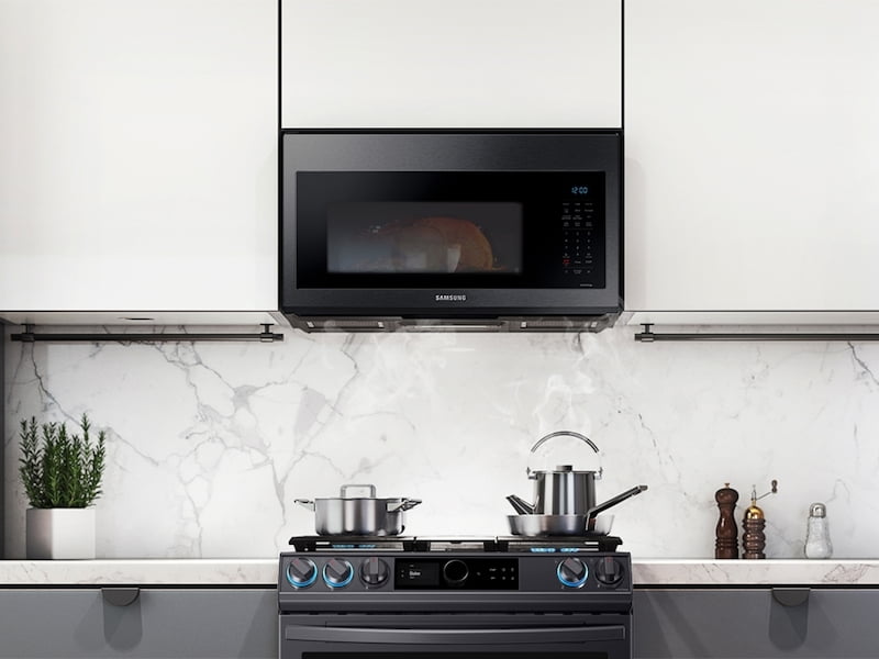 Samsung MC17T8000CG 1.7 Cu. Ft. Over-The-Range Microwave With Convection And Slim Fry™ In Black Stainless Steel