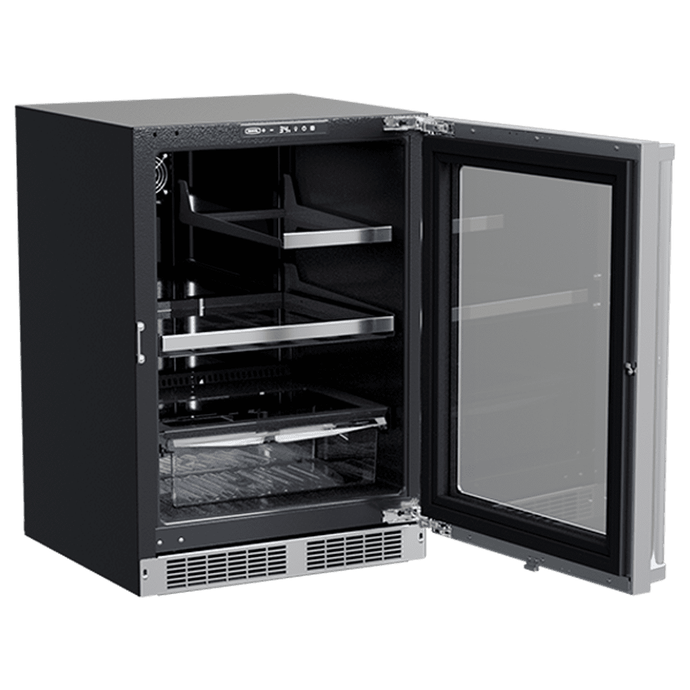 Marvel MPRE424SG31A 24-In Professional Built-In Refrigerator With 3-In-1 Convertible Shelf, Maxstore Bin And Reversible Hinge With Door Style - Stainless Steel Frame Glass