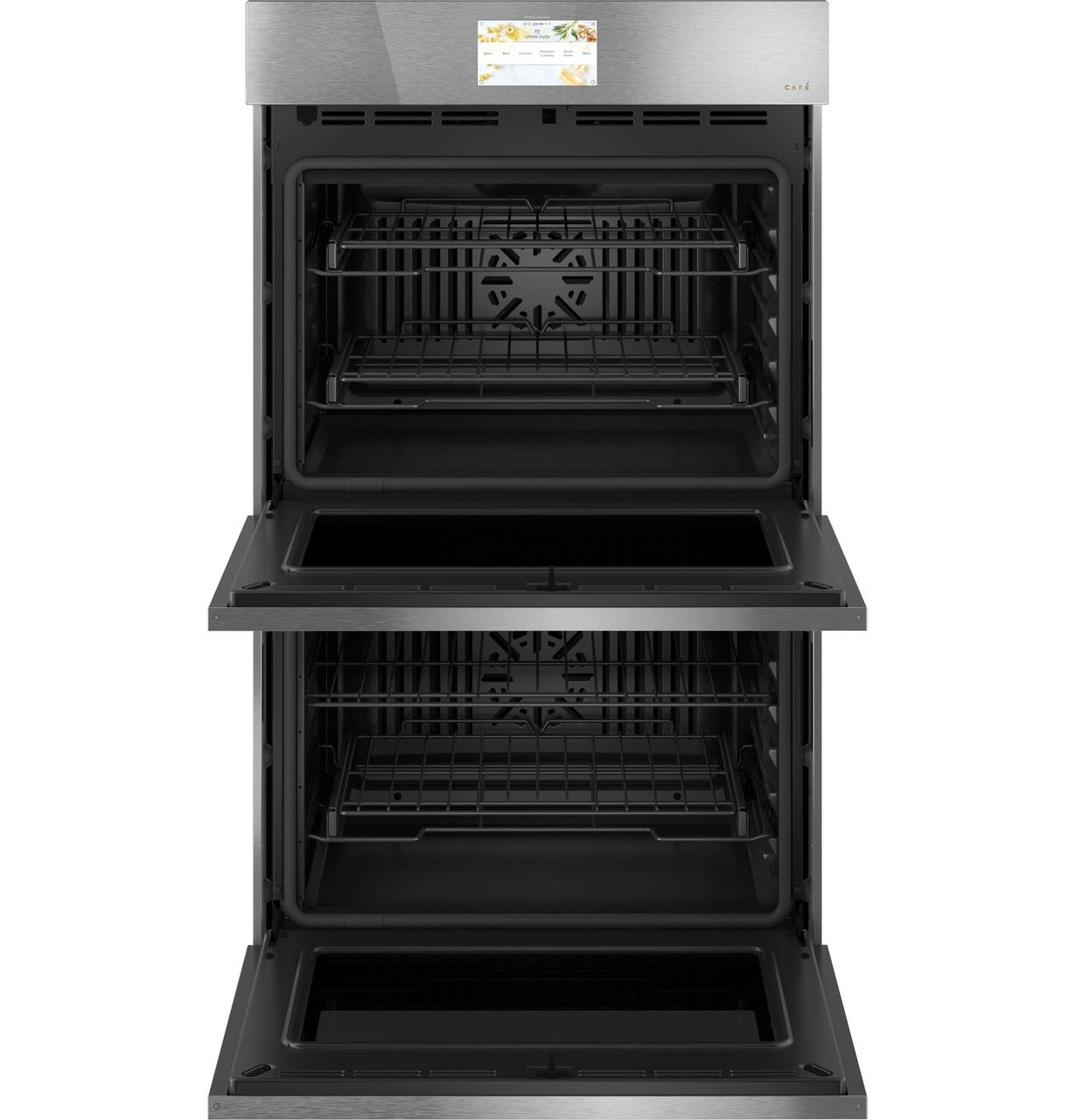 Cafe CTD90DM2NS5 Café™ Minimal Series 30" Smart Built-In Convection Double Wall Oven In Platinum Glass