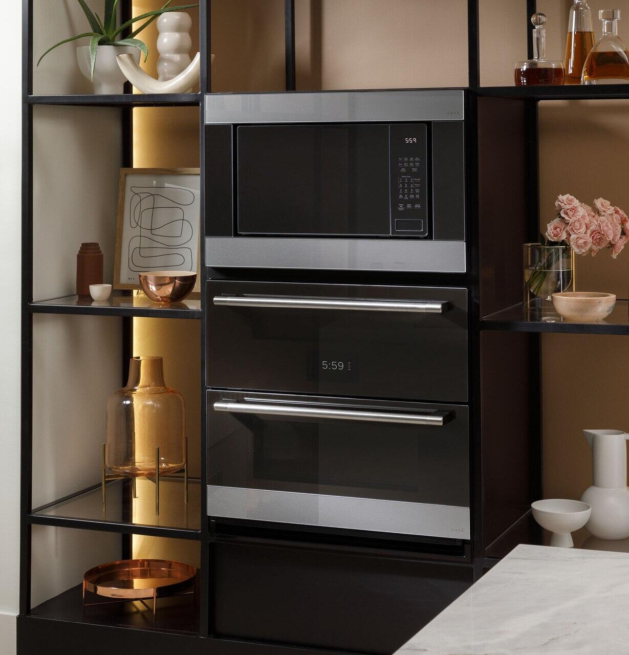 Cafe CTS92DM2NS5 Café™ 30" Smart Built-In Twin Flex Single Wall Oven In Platinum Glass