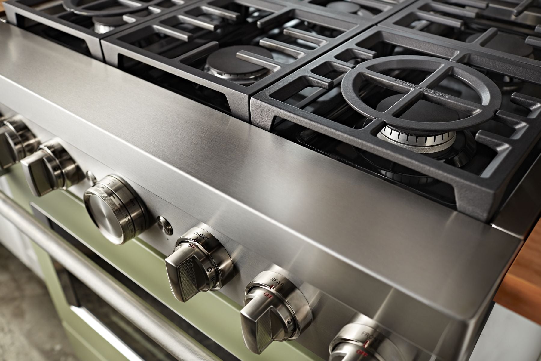 Kitchenaid KFGC506JAV Kitchenaid® 36'' Smart Commercial-Style Gas Range With 6 Burners - Avocado Cream