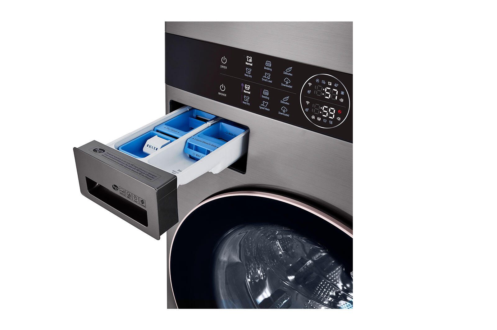 Lg WKE100HVA Single Unit Front Load Lg Washtower™ With Center Control™ 4.5 Cu. Ft. Washer And 7.4 Cu. Ft. Electric Dryer