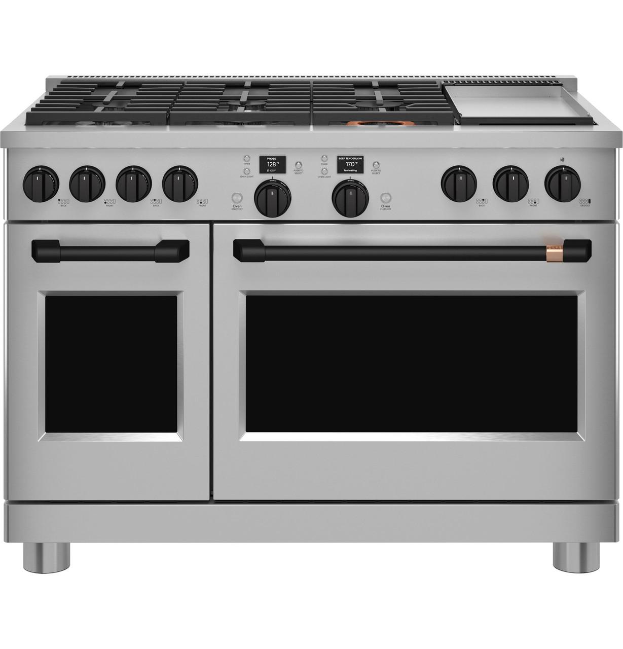Cafe CXPR8HKPTFB Café™ 48" Flat Black Handle & Knob Set For Pro Range And Rangetop
