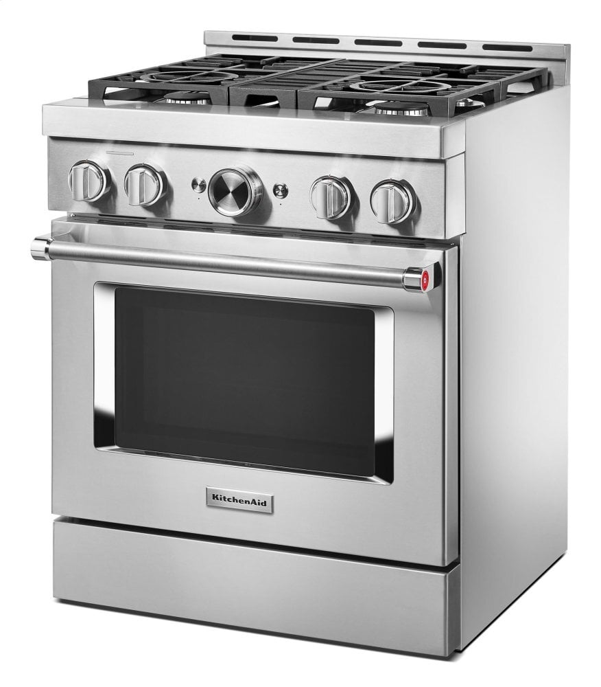 Kitchenaid KFGC500JSS Kitchenaid® 30'' Smart Commercial-Style Gas Range With 4 Burners - Heritage Stainless Steel