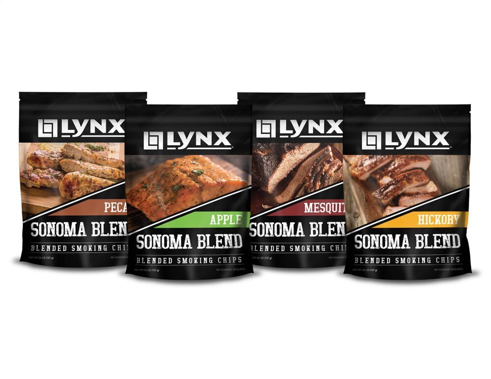 Lynx LSCF Woodchip Blend, Four Pack: Apple, Hickory, Mequite, Pecan - Black