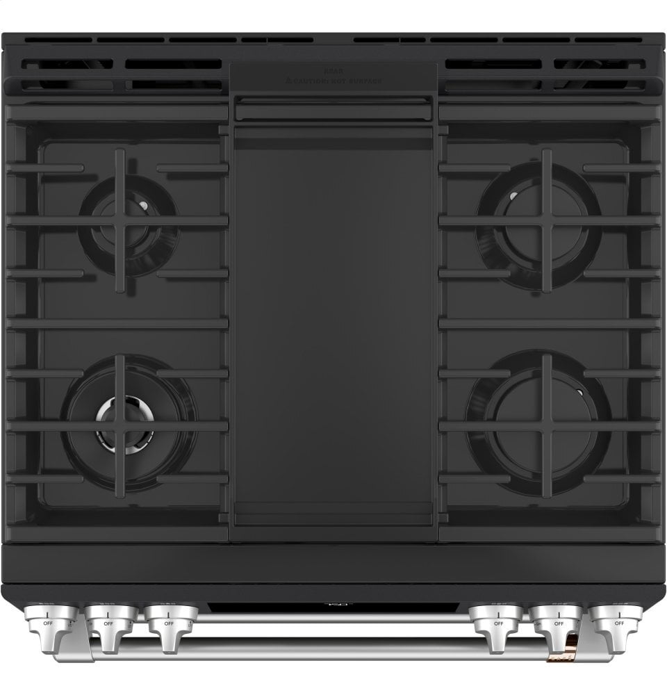 Cafe CGS750P3MD1 Café 30" Smart Slide-In, Front-Control, Gas Double-Oven Range With Convection
