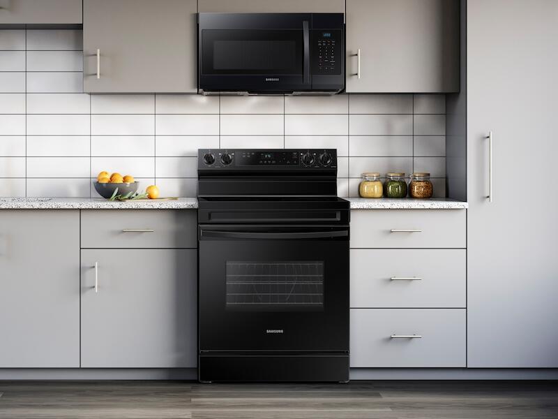 Samsung NE63A6111SB 6.3 Cu. Ft. Smart Freestanding Electric Range With Steam Clean In Black