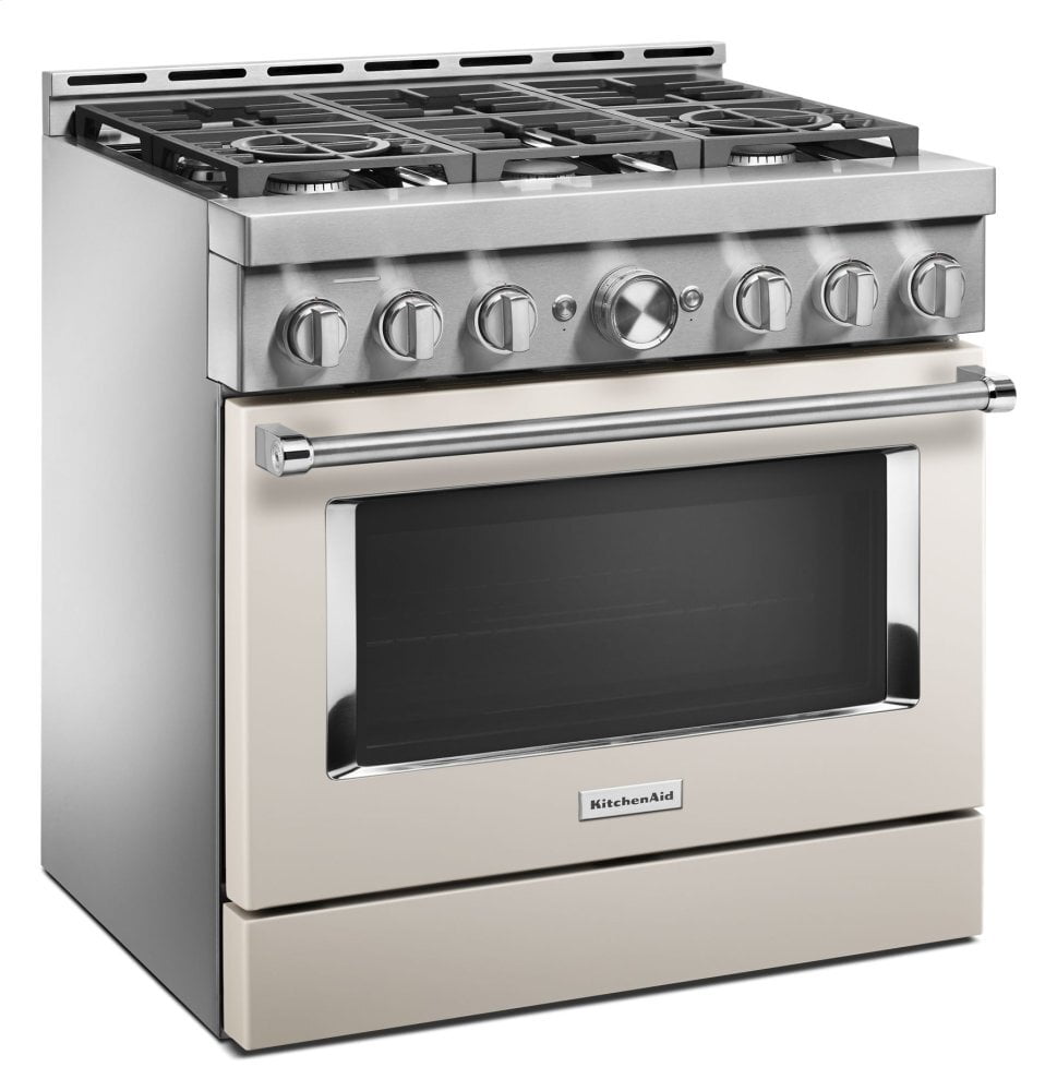 Kitchenaid KFGC506JMH Kitchenaid® 36'' Smart Commercial-Style Gas Range With 6 Burners - Milkshake