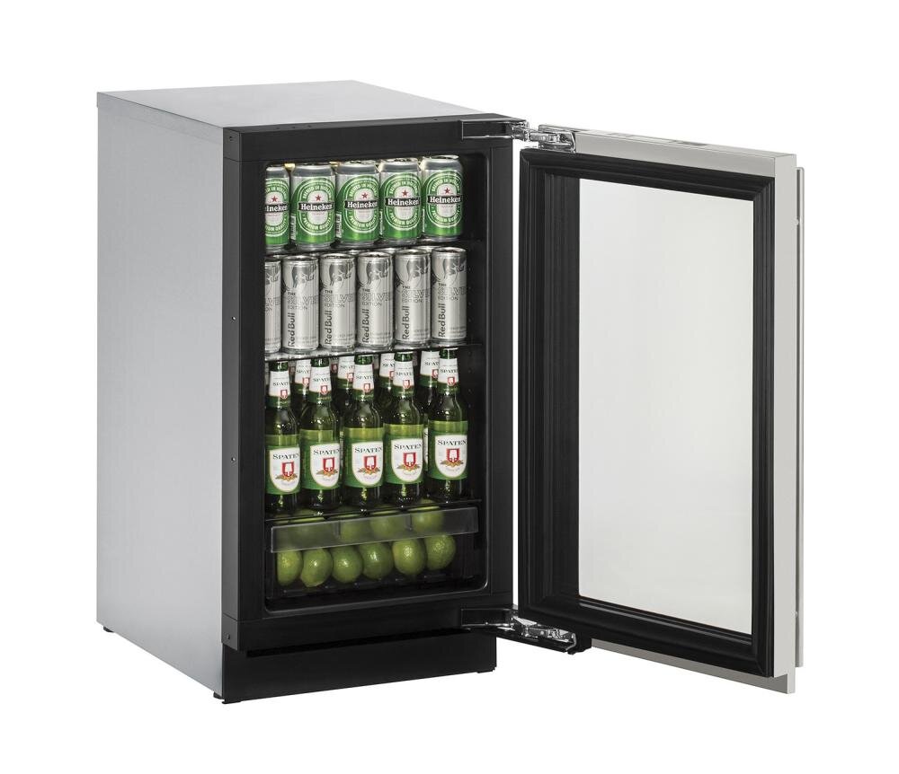 U-Line U3018RGLINT01A 18" Glass Door Refrigerator Integrated Frame Left-Hand Hinge
