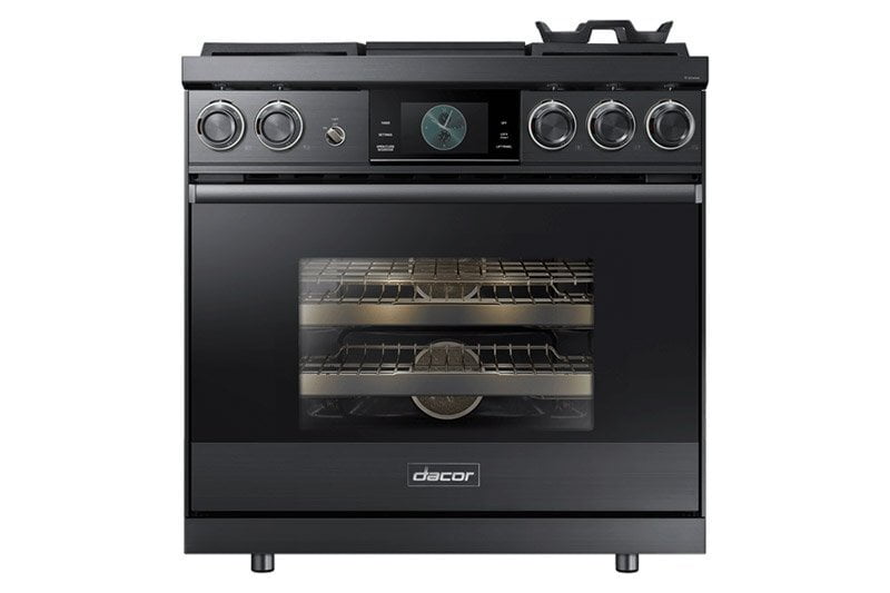 Dacor DOP36M94DAS 36" Pro Dual-Fuel Steam Range, Silver Stainless Steel, Liquid Propane/High Altitude