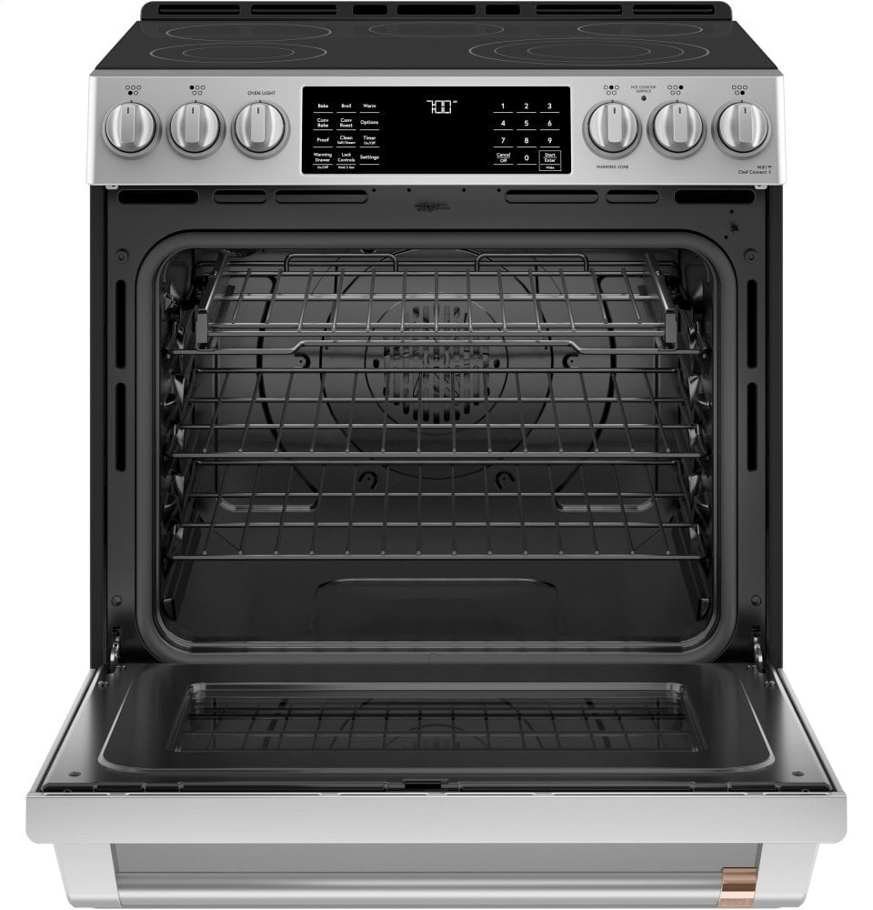 Cafe CES700P2MS1 Café 30" Smart Slide-In, Front-Control, Radiant And Convection Range